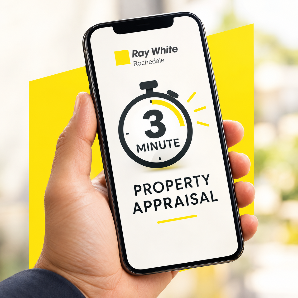 3 Minute Property Appraisal on a mobile phone, Ray White Rochedale