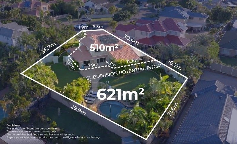 Aerial showing dual-lot potential, subject to council approval