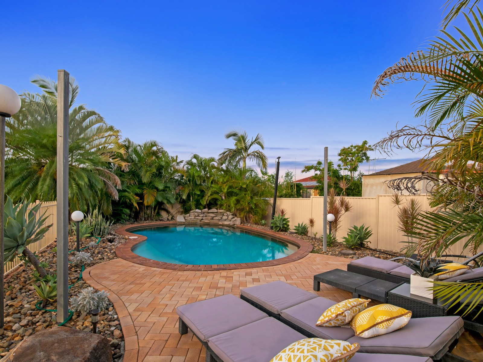 Pool and paved sun deck