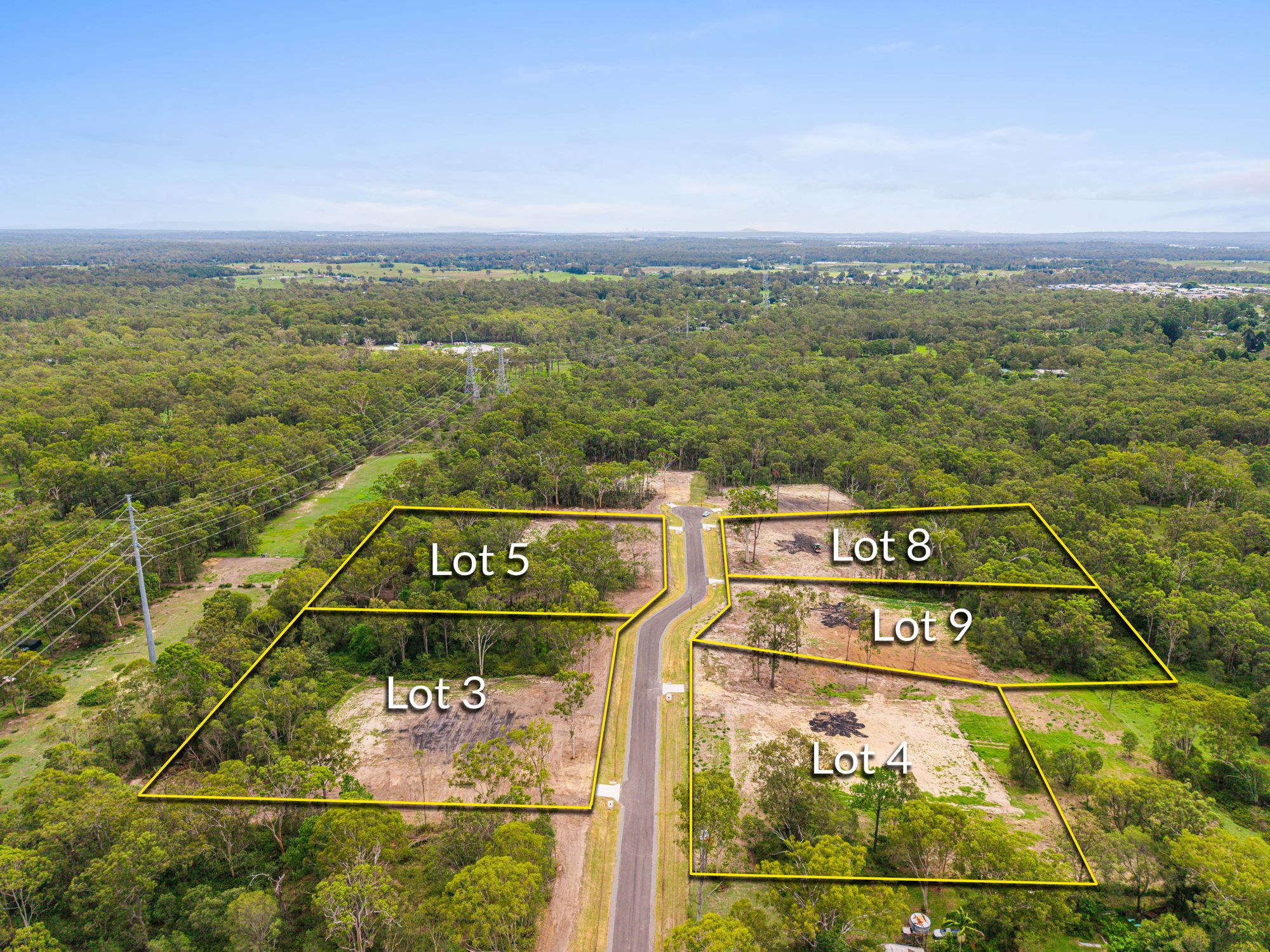 Fahim Place estate with all lots outlined, looking north