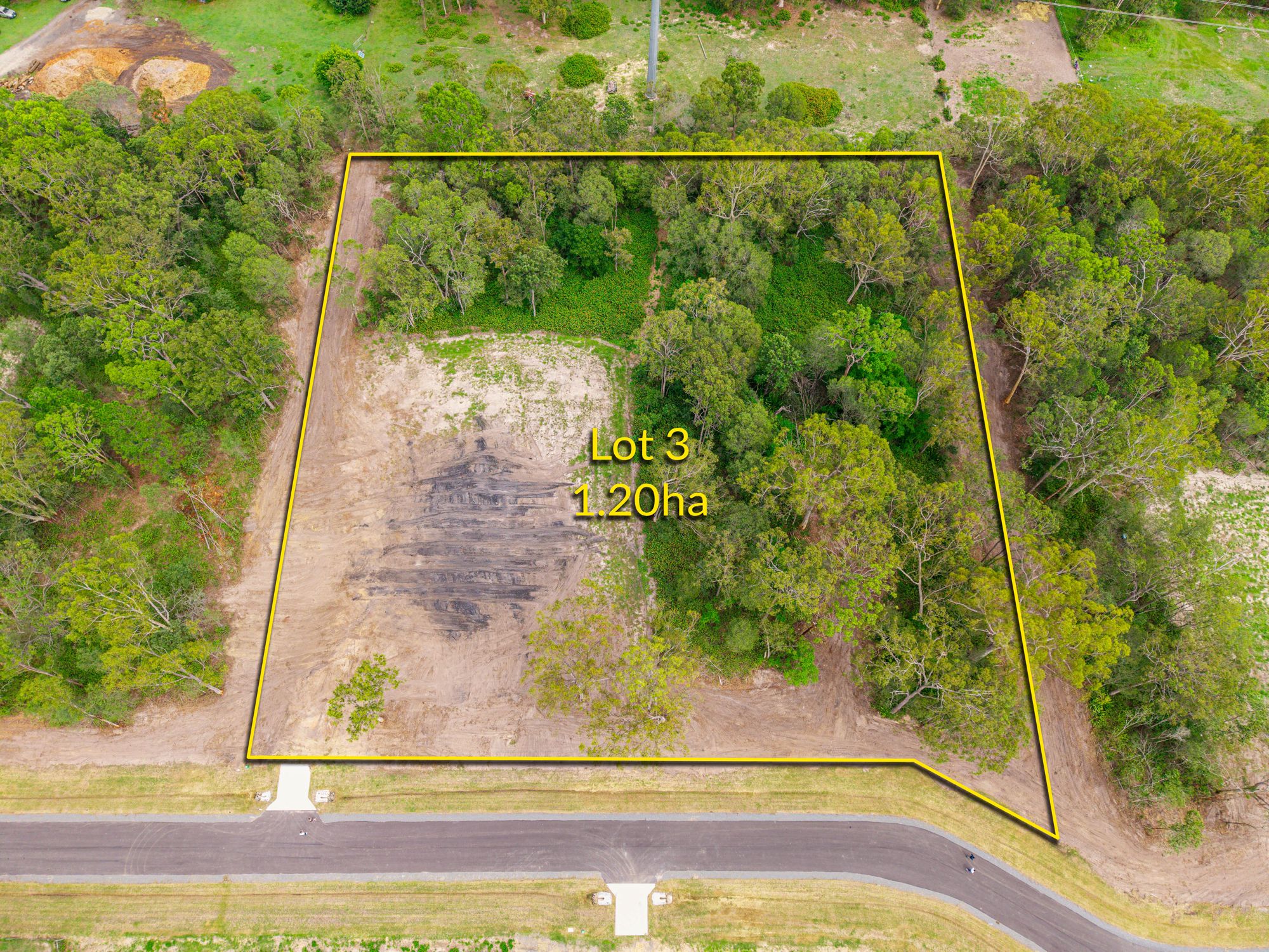Lot 3, 22 Fahim Place boundary outlined in yellow