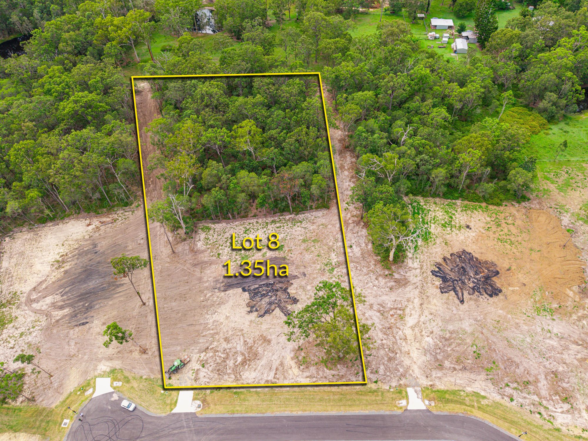 Lot 8, 47 Fahim Place boundary outlined in yellow